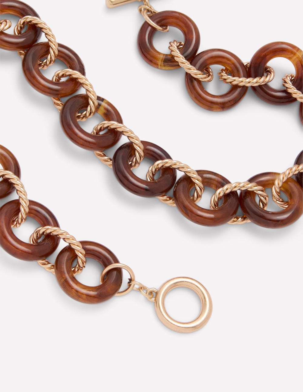 Chunky Resin Chain Necklace - Brown