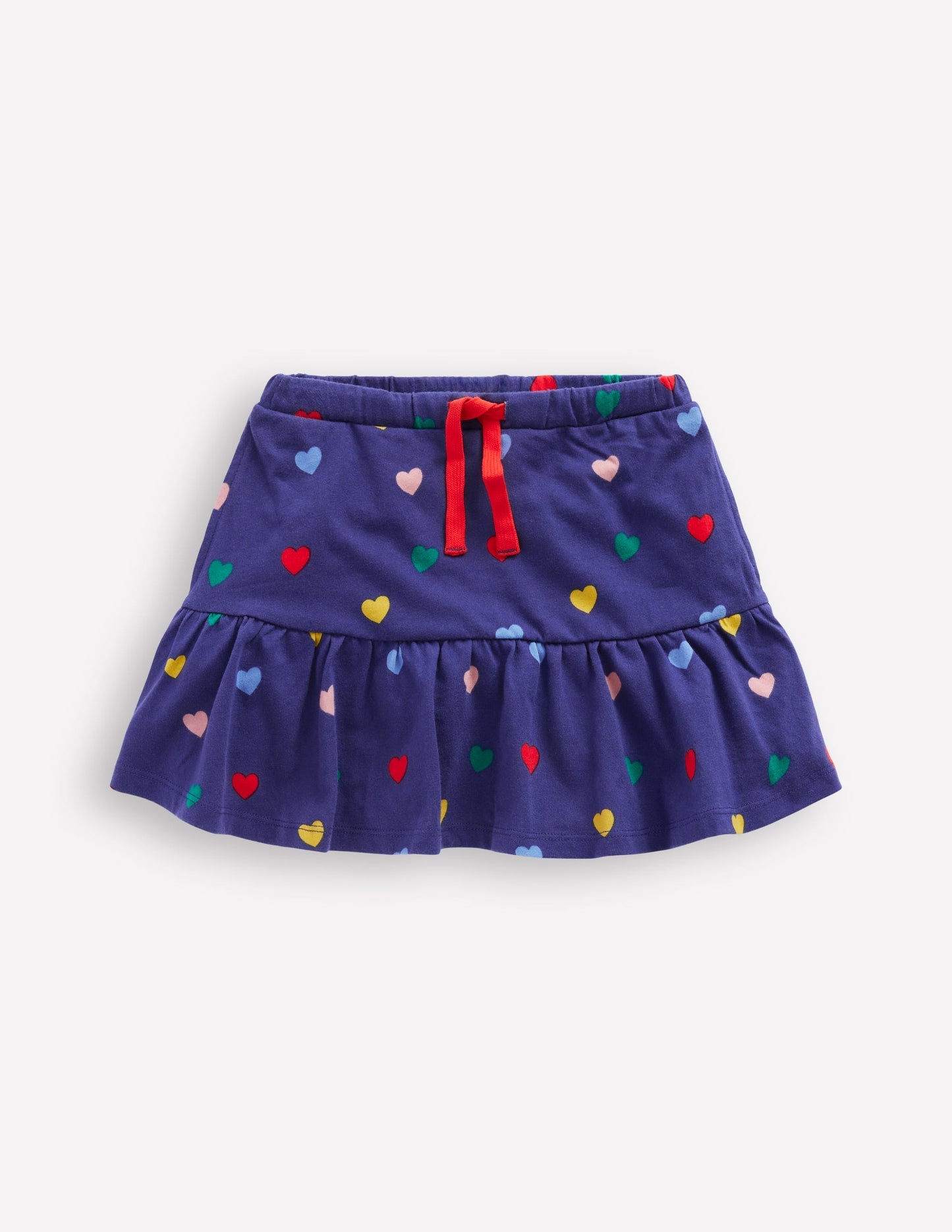 Tiered Jersey Skort - Starboard Blue Multi Hearts