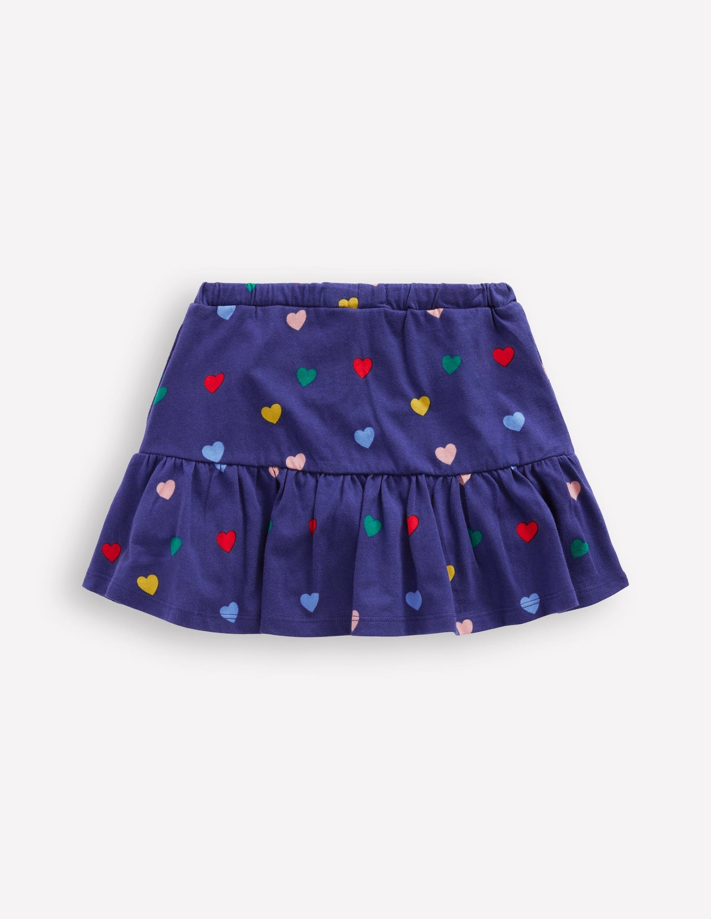 Tiered Jersey Skort - Starboard Blue Multi Hearts