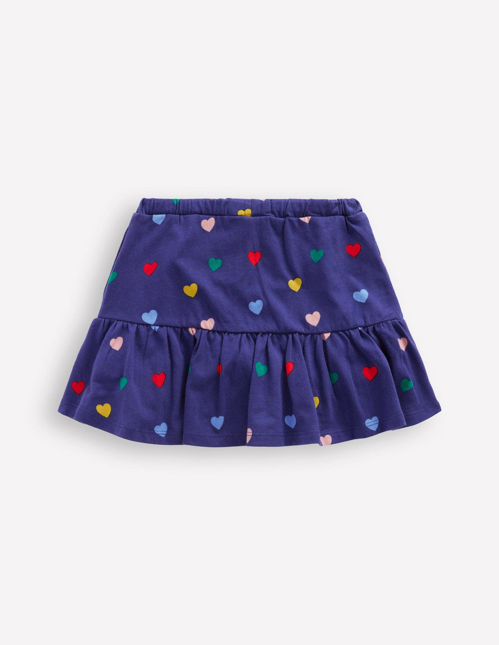 Tiered Jersey Skort - Starboard Blue Multi Hearts