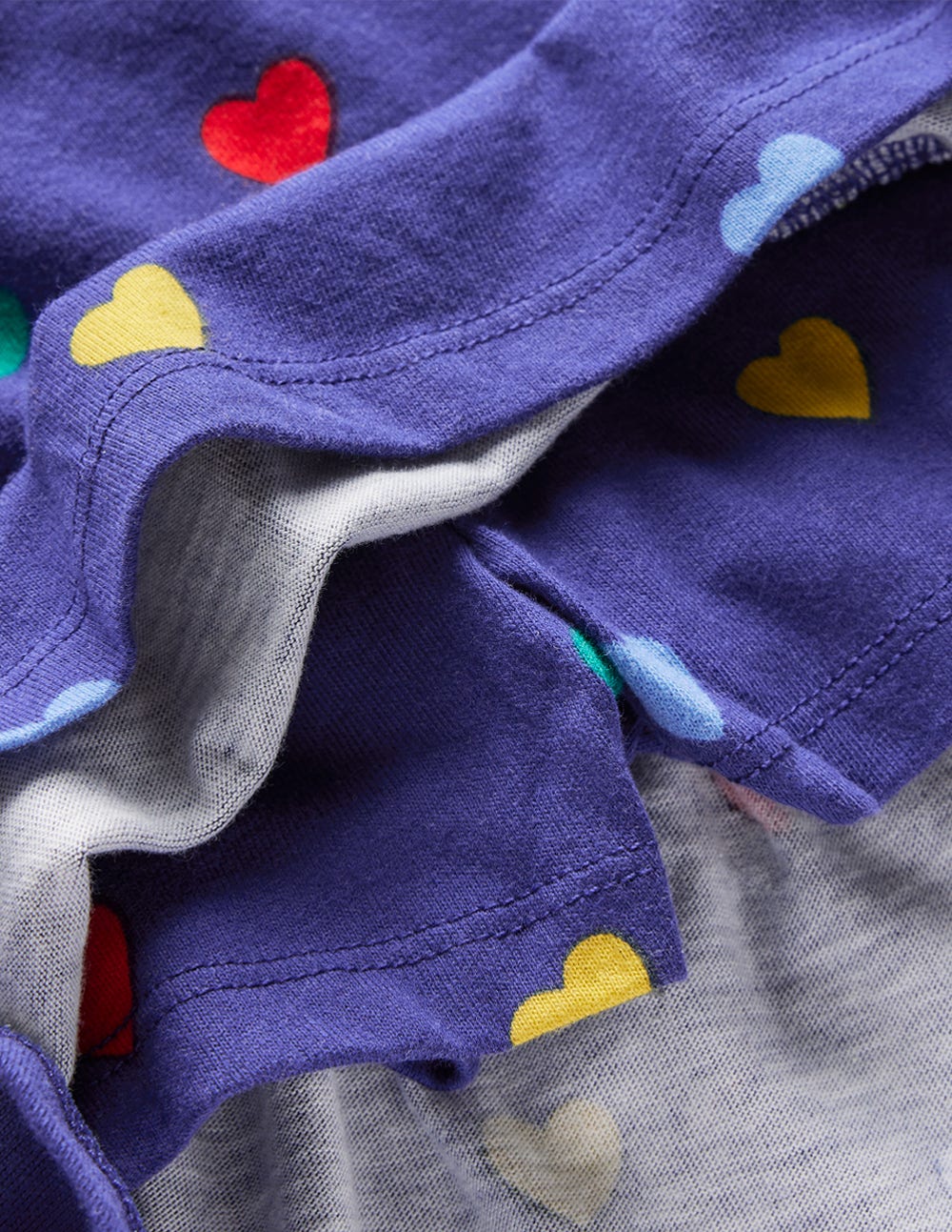 Tiered Jersey Skort - Starboard Blue Multi Hearts