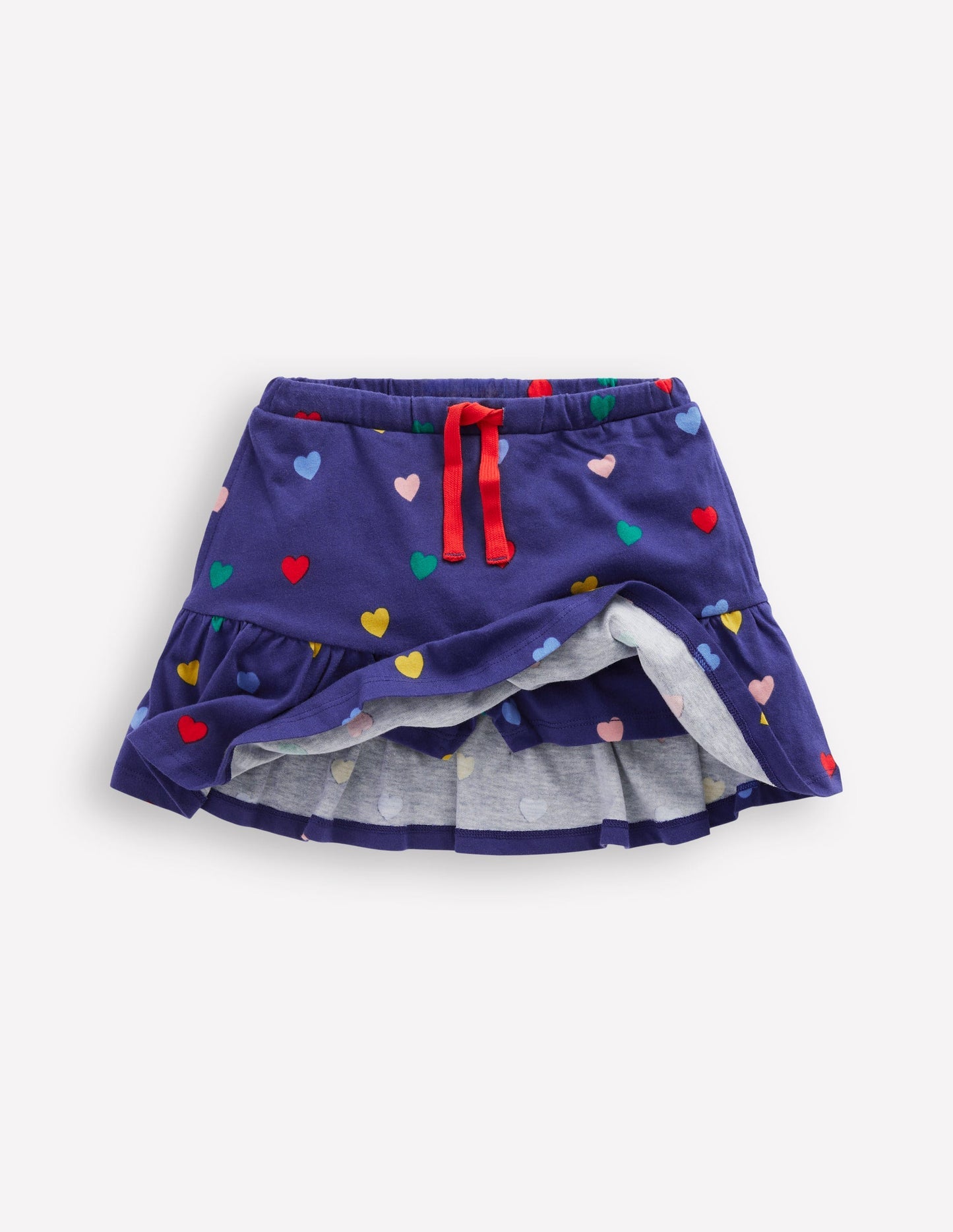 Tiered Jersey Skort - Starboard Blue Multi Hearts