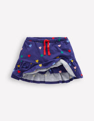 Tiered Jersey Skort - Starboard Blue Multi Hearts