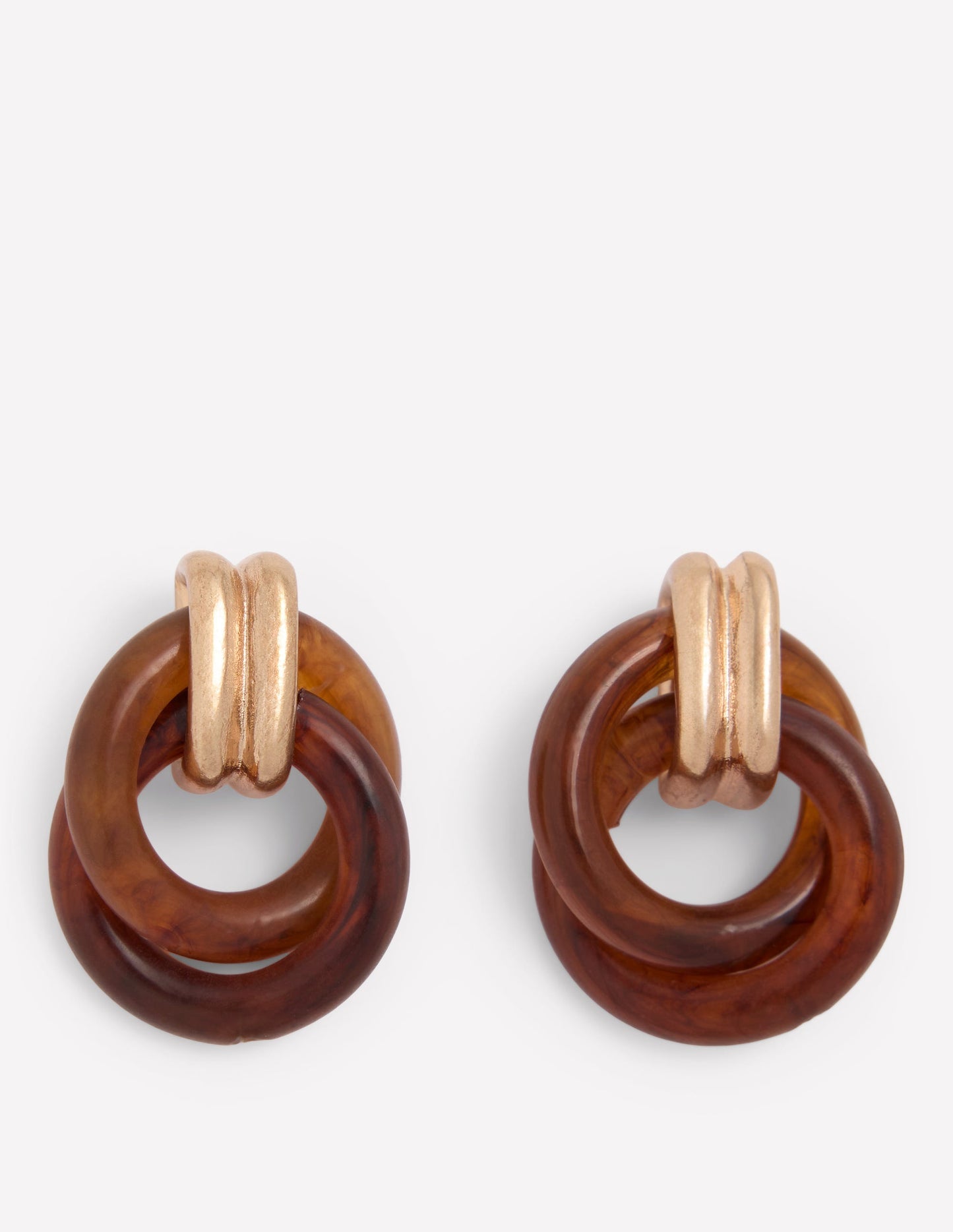 Double Twist Earrings - Brown Tort