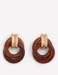 Double Twist Earrings - Brown Tort