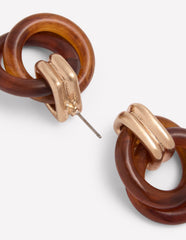 Double Twist Earrings - Brown Tort