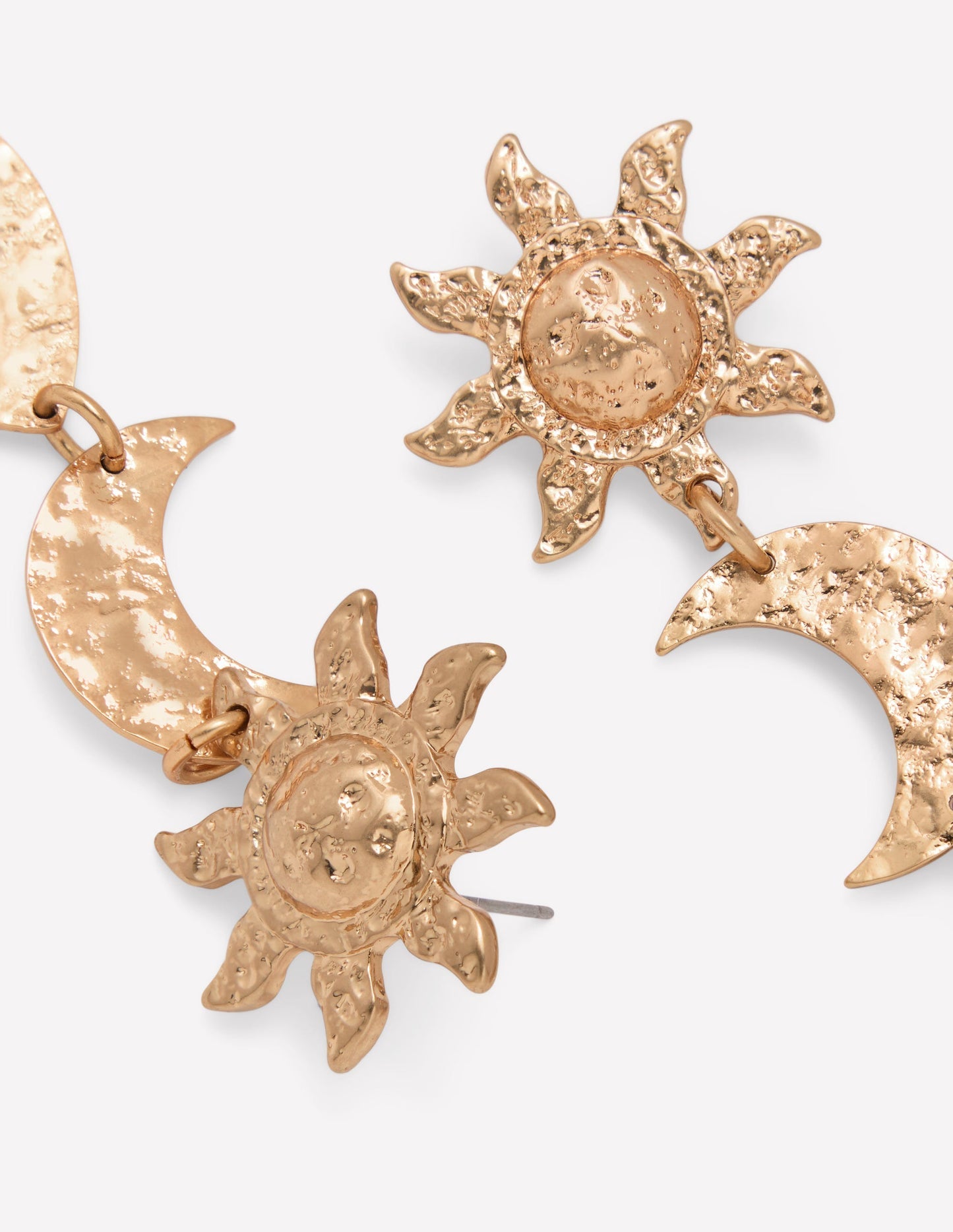 Hammered Motif Earrings - Gold