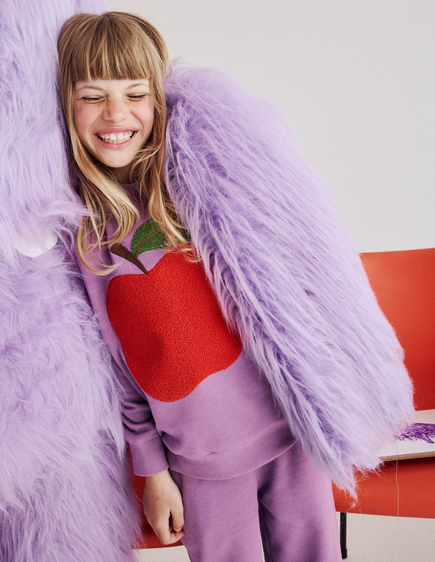Bobbie Appliqué Sweatshirt - Aster Purple Apple