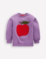 Bobbie Appliqué Sweatshirt - Aster Purple Apple