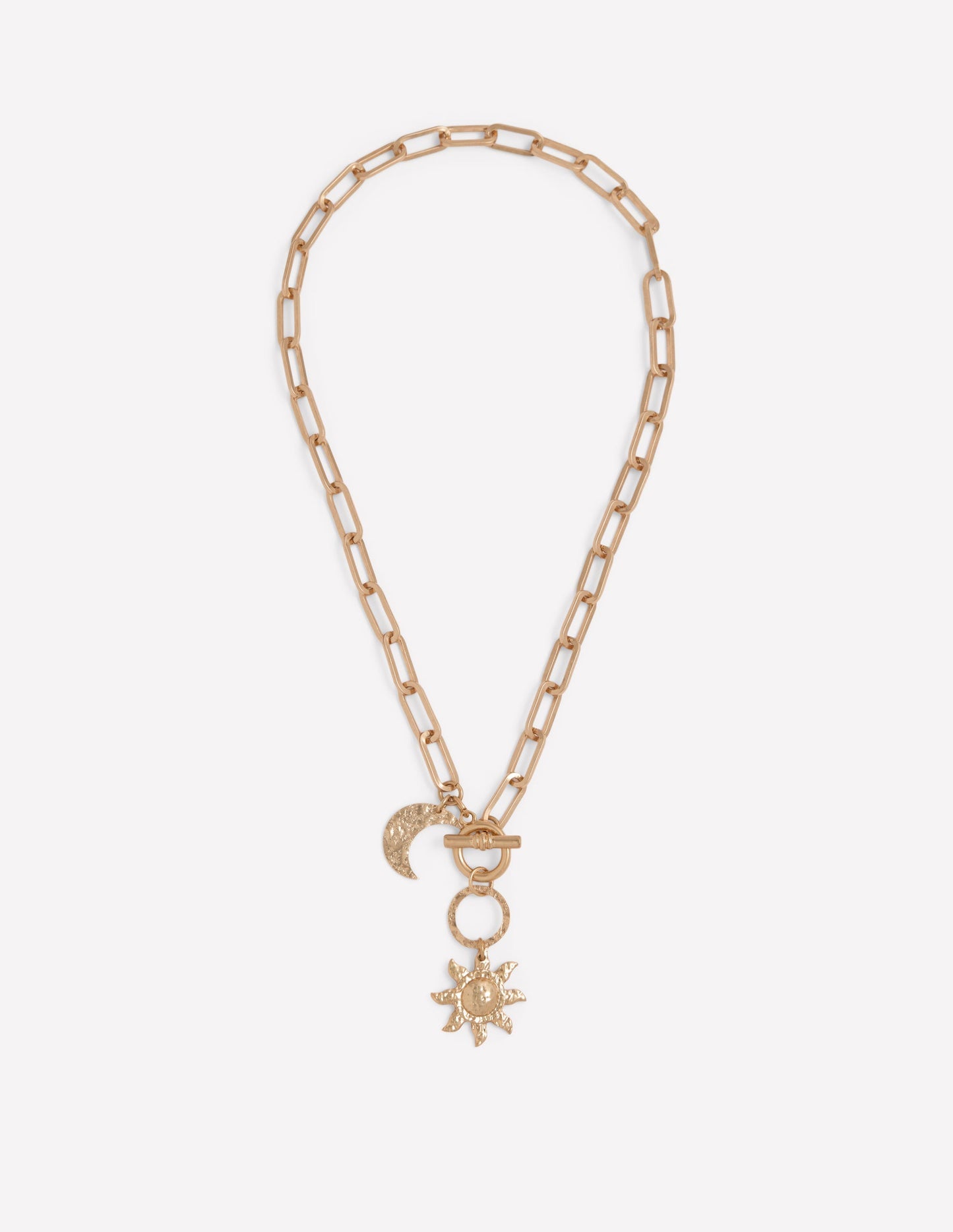 Hammered Motif Necklace - Gold