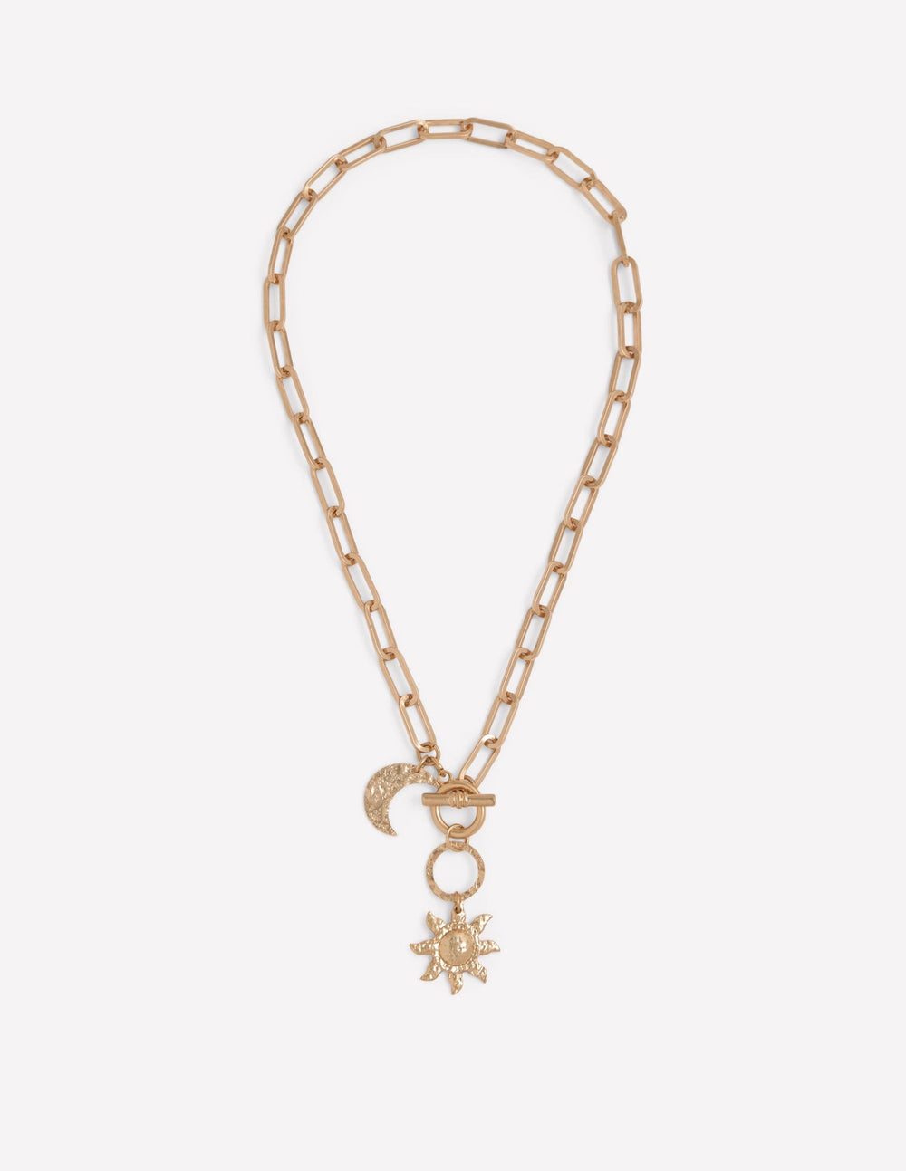 Hammered Motif Necklace - Gold