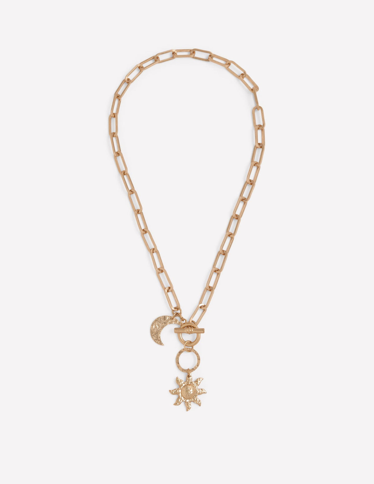 Hammered Motif Necklace - Gold