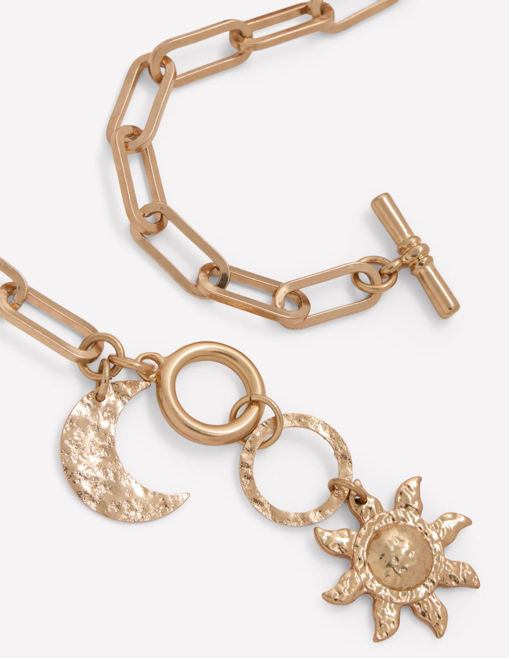 Hammered Motif Necklace - Gold