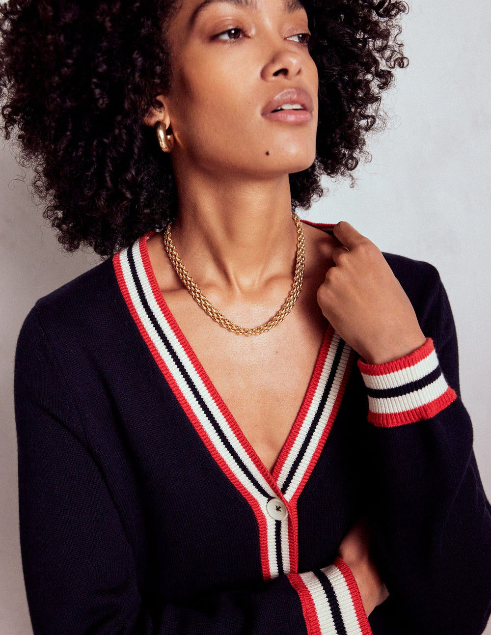 Woven Gold Chain Necklace - Gold