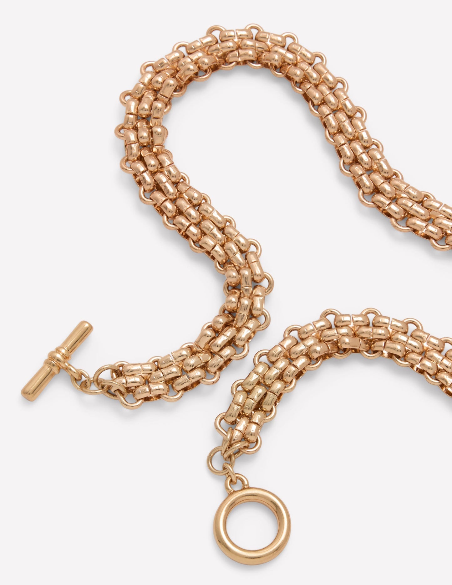 Woven Gold Chain Necklace - Gold