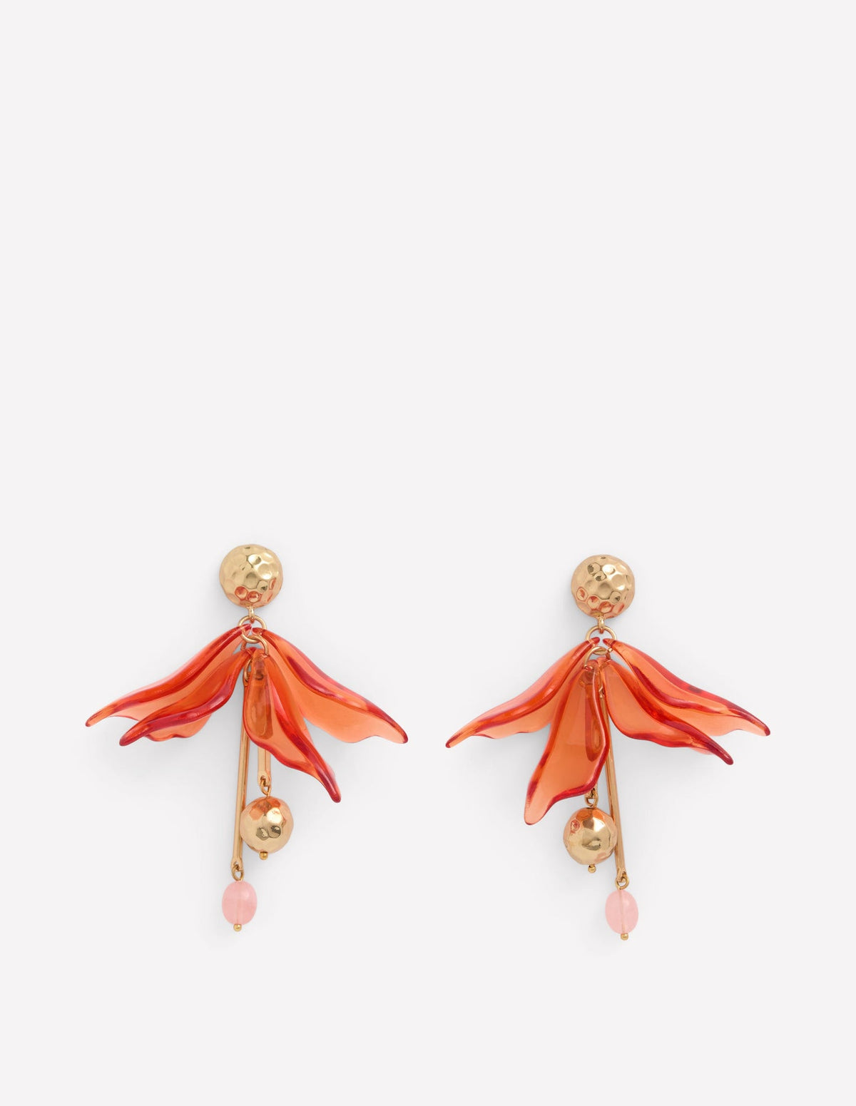 Flower Resin Earrings - Orange