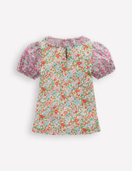 Smocked Frill Neck Blouse - Hotchpotch Floral