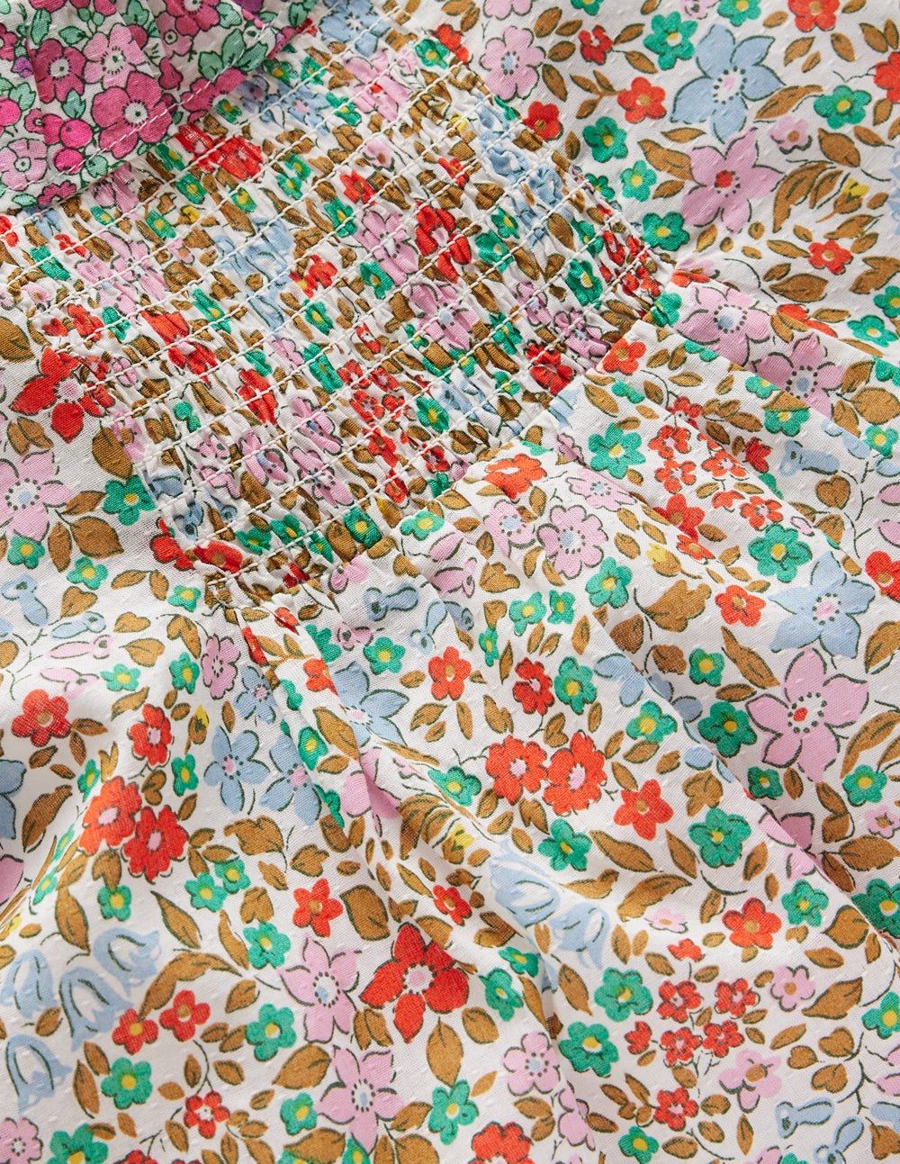 Smocked Frill Neck Blouse - Hotchpotch Floral