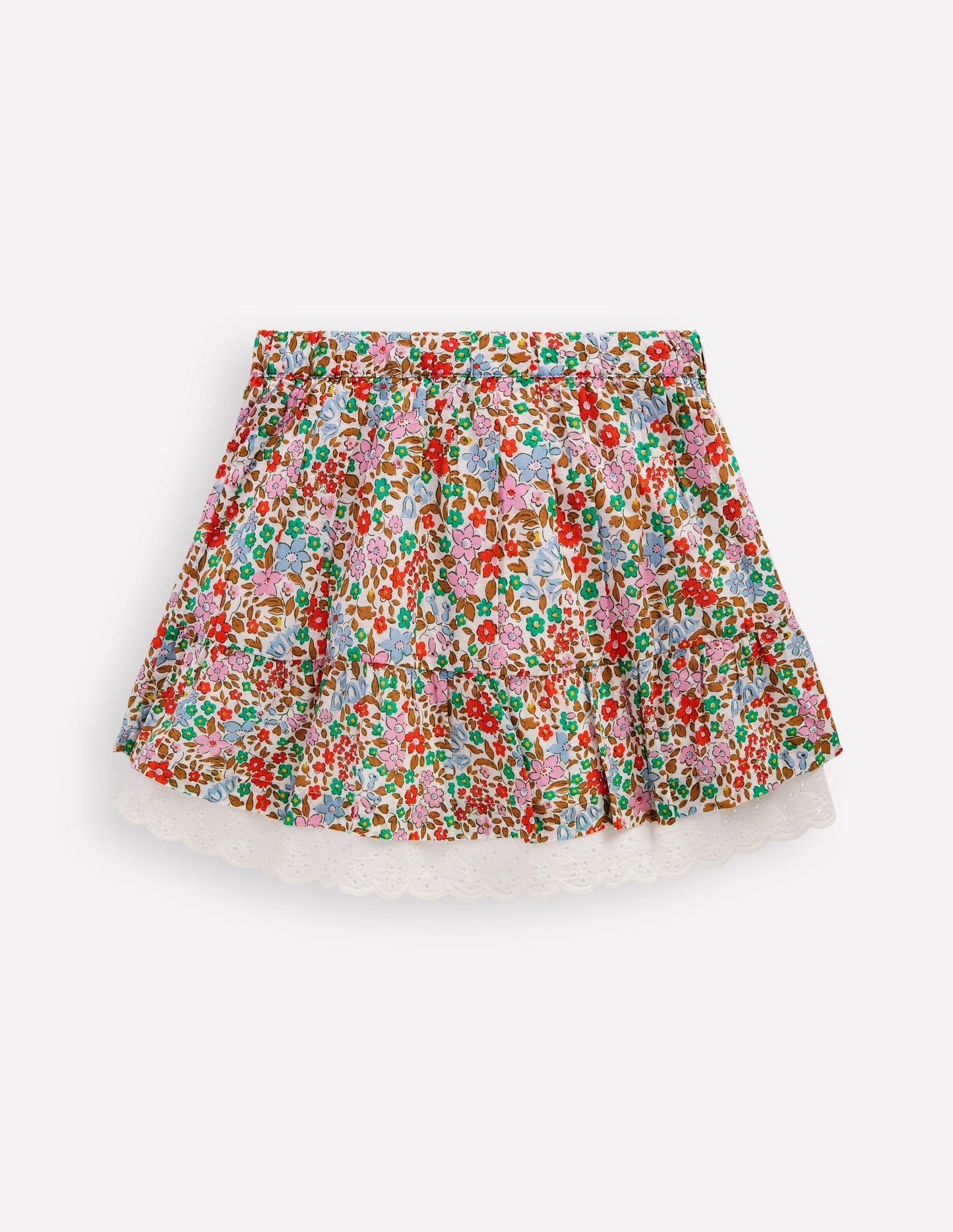 Printed Pull - on Woven Skirt - Rose Pink Flowerbed