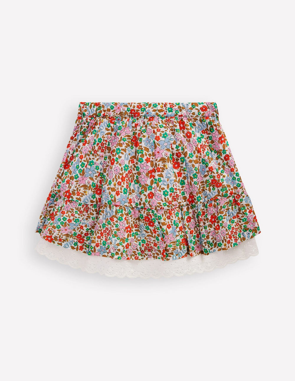 Printed Pull - on Woven Skirt - Rose Pink Flowerbed