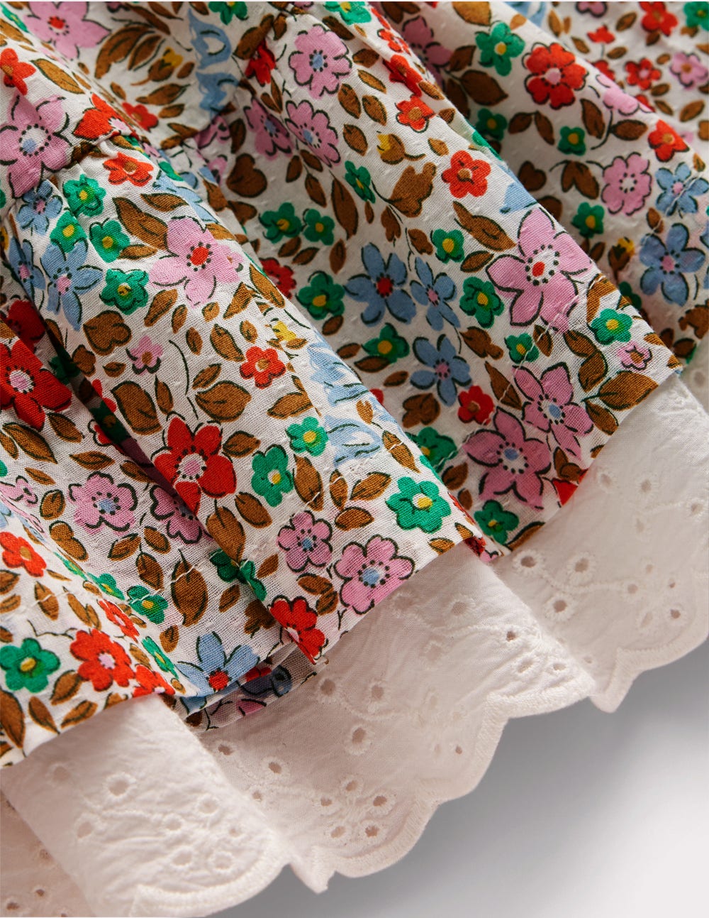 Printed Pull - on Woven Skirt - Rose Pink Flowerbed