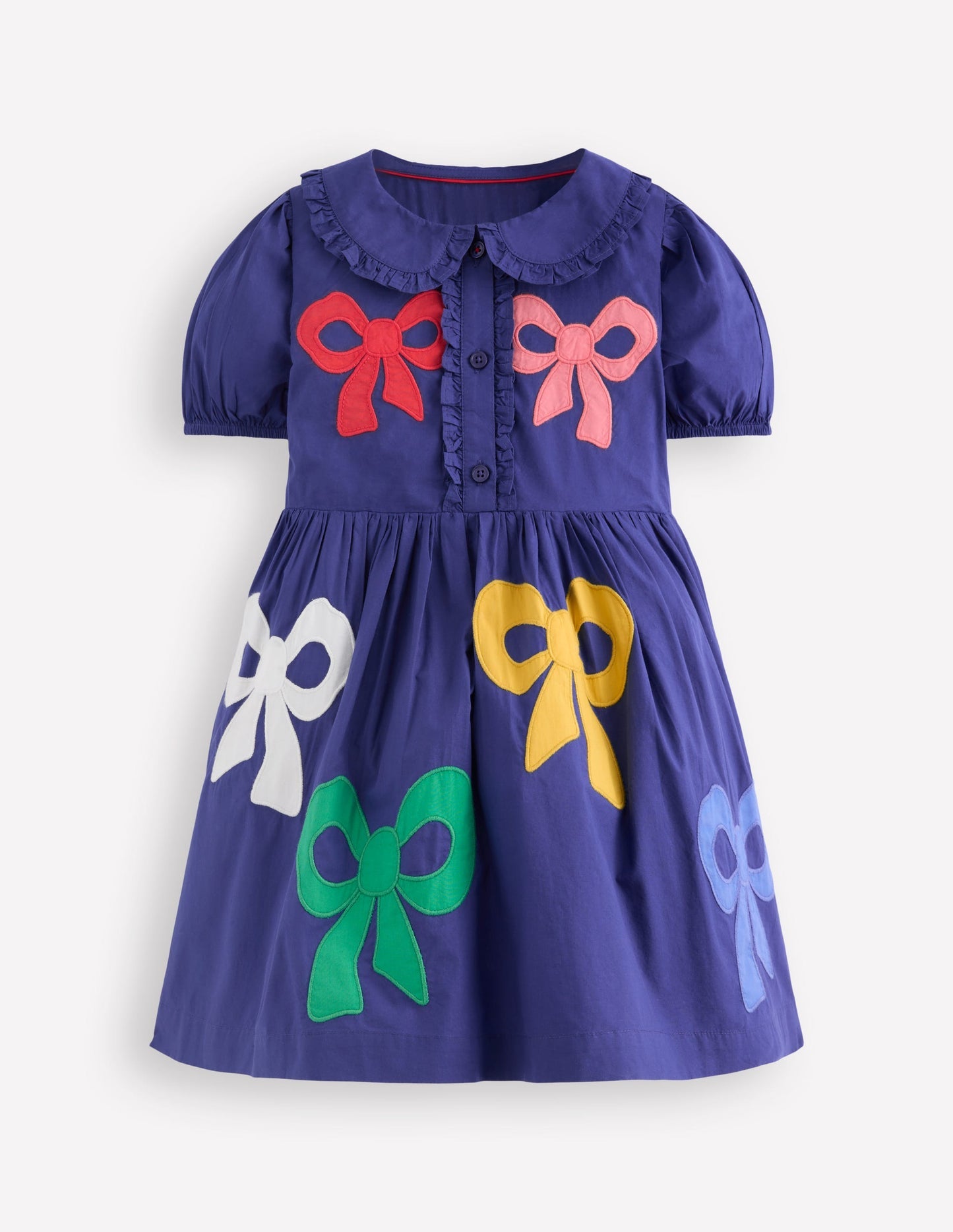 Appliqué Bow Shirt Dress - Starboard Blue Bows