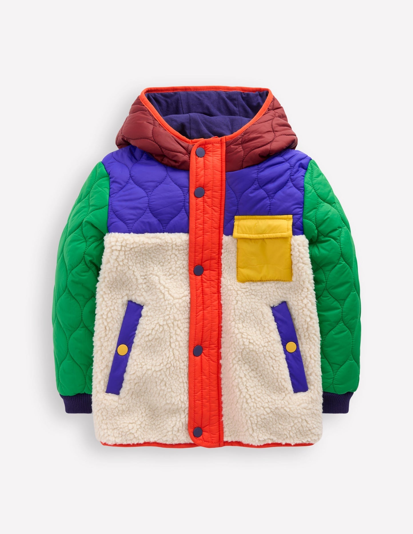 Quilted Borg Jacket - Natural Borg