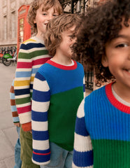 Everyday Cotton Sweater - Kingfisher Blue/Rich Emerald