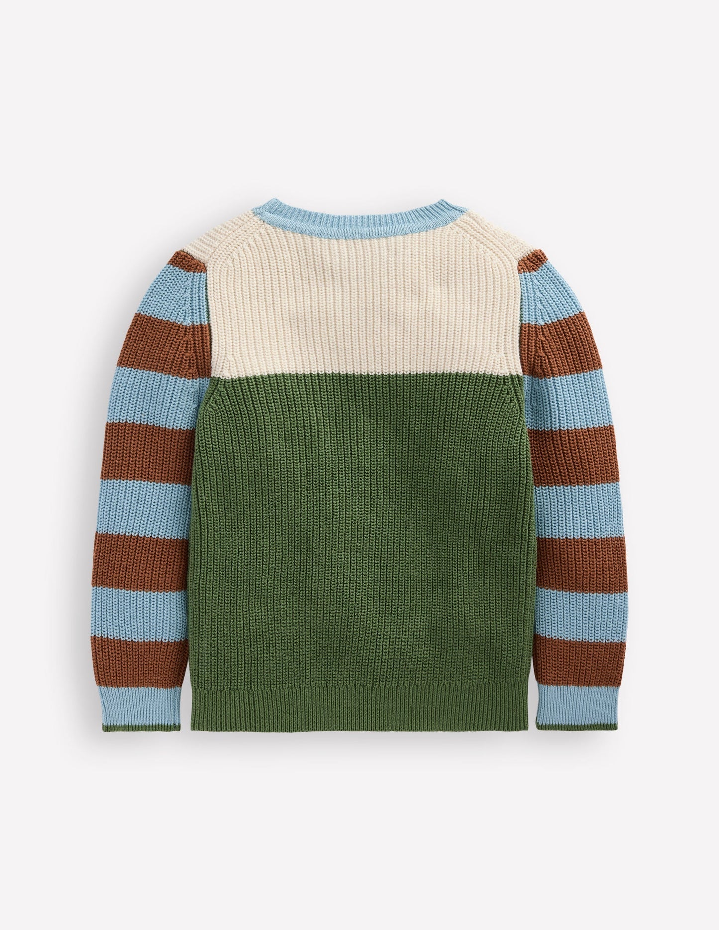 Everyday Cotton Sweater - Ecru Marl/Safari Green