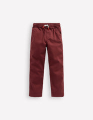 Slim Pull On Trousers - Chestnut