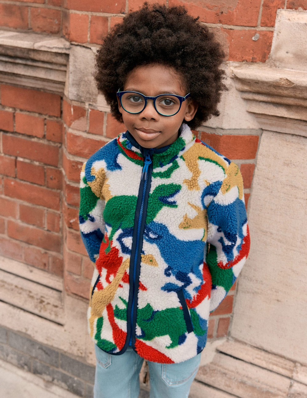 Cosy Borg Jacket - Multi Dinos