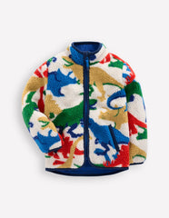 Cosy Borg Jacket - Multi Dinos