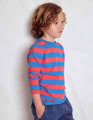 Everyday Long Sleeve T-shirt - Kingfisher Blue/ Jam Red