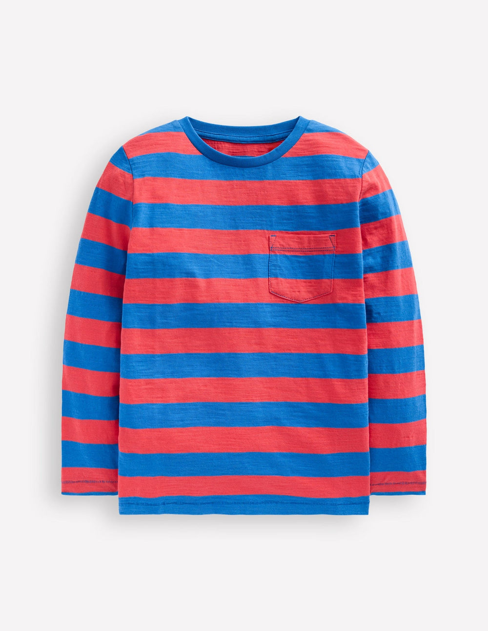Everyday Long Sleeve T-shirt - Kingfisher Blue/ Jam Red