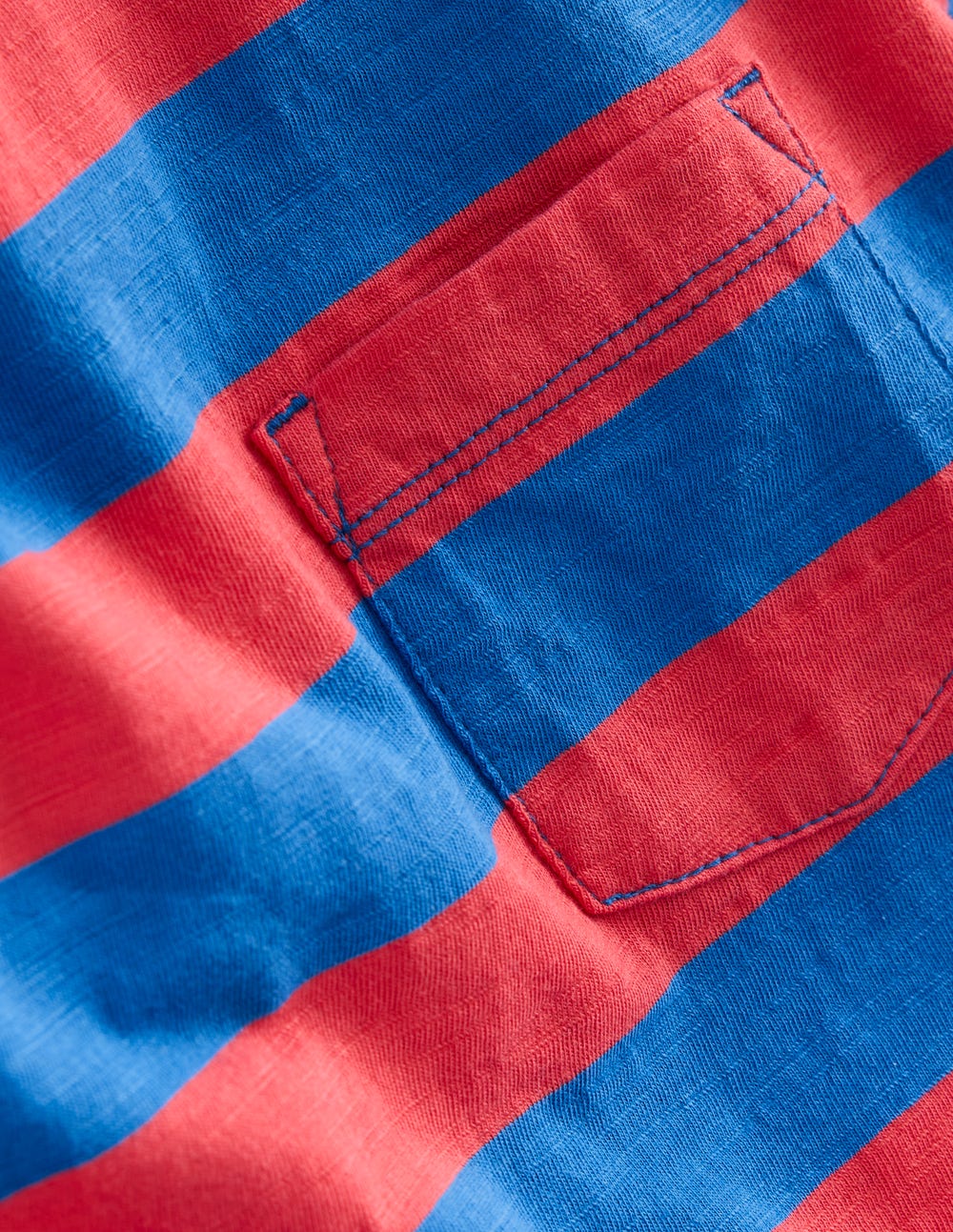 Everyday Long Sleeve T-shirt - Kingfisher Blue/ Jam Red