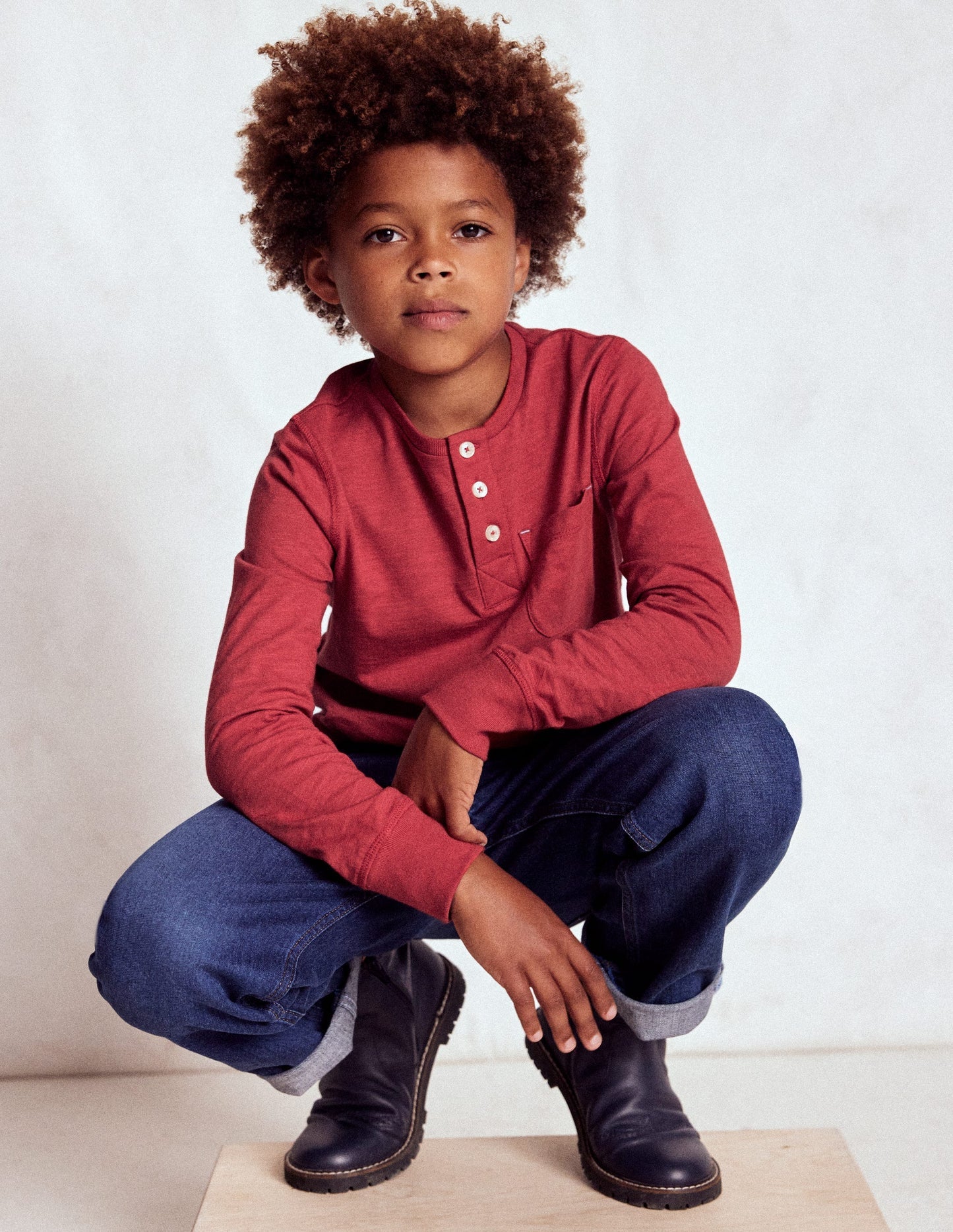 Everyday Henley T-shirt - Pomegranate red