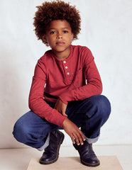 Everyday Henley T-shirt - Pomegranate red