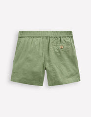 Cotton Linen Shorts - Newt Green