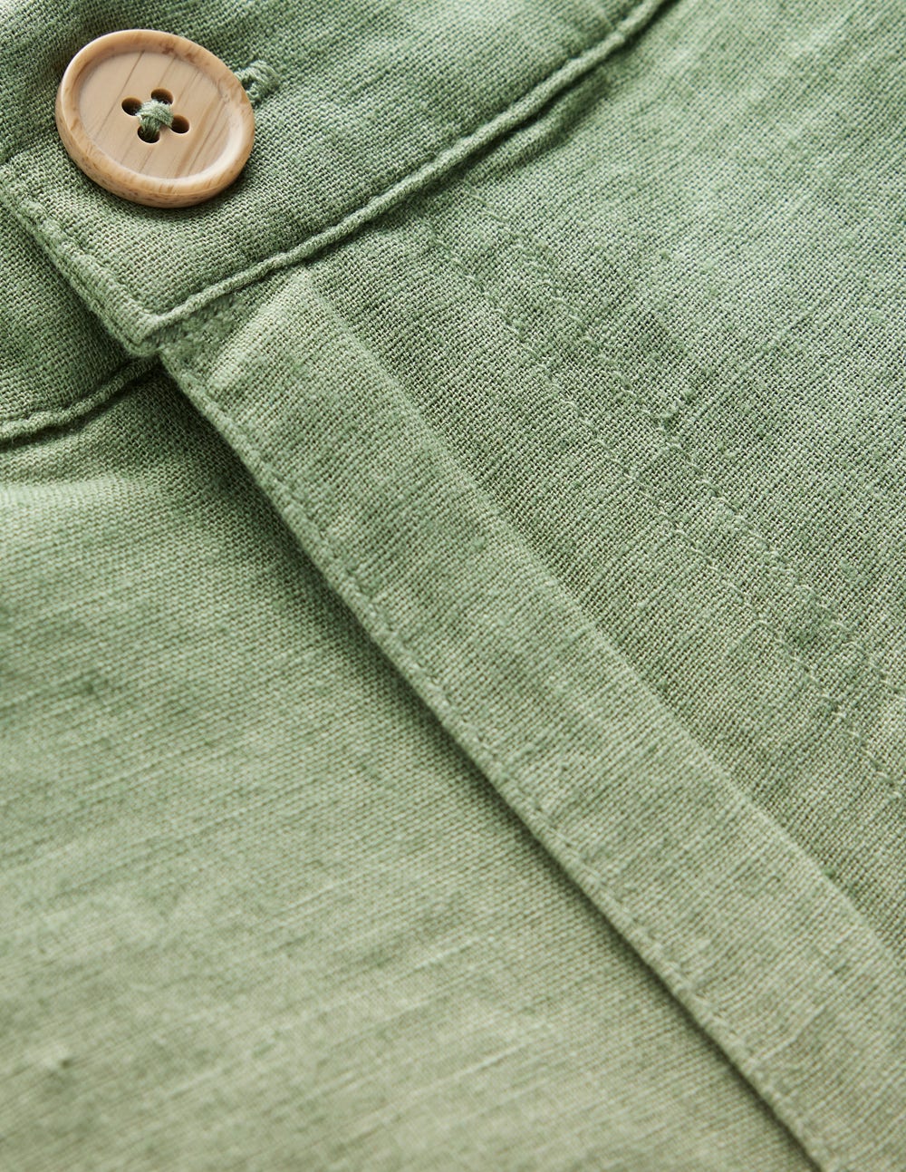 Cotton Linen Shorts - Newt Green