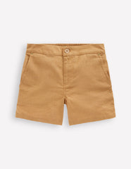 Cotton Linen Shorts - Hazelnut Brown
