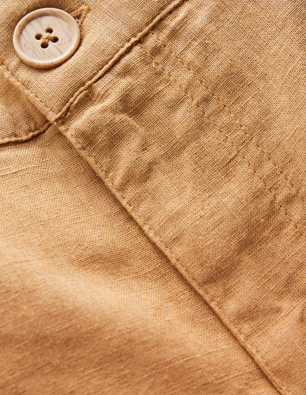 Cotton Linen Shorts - Hazelnut Brown