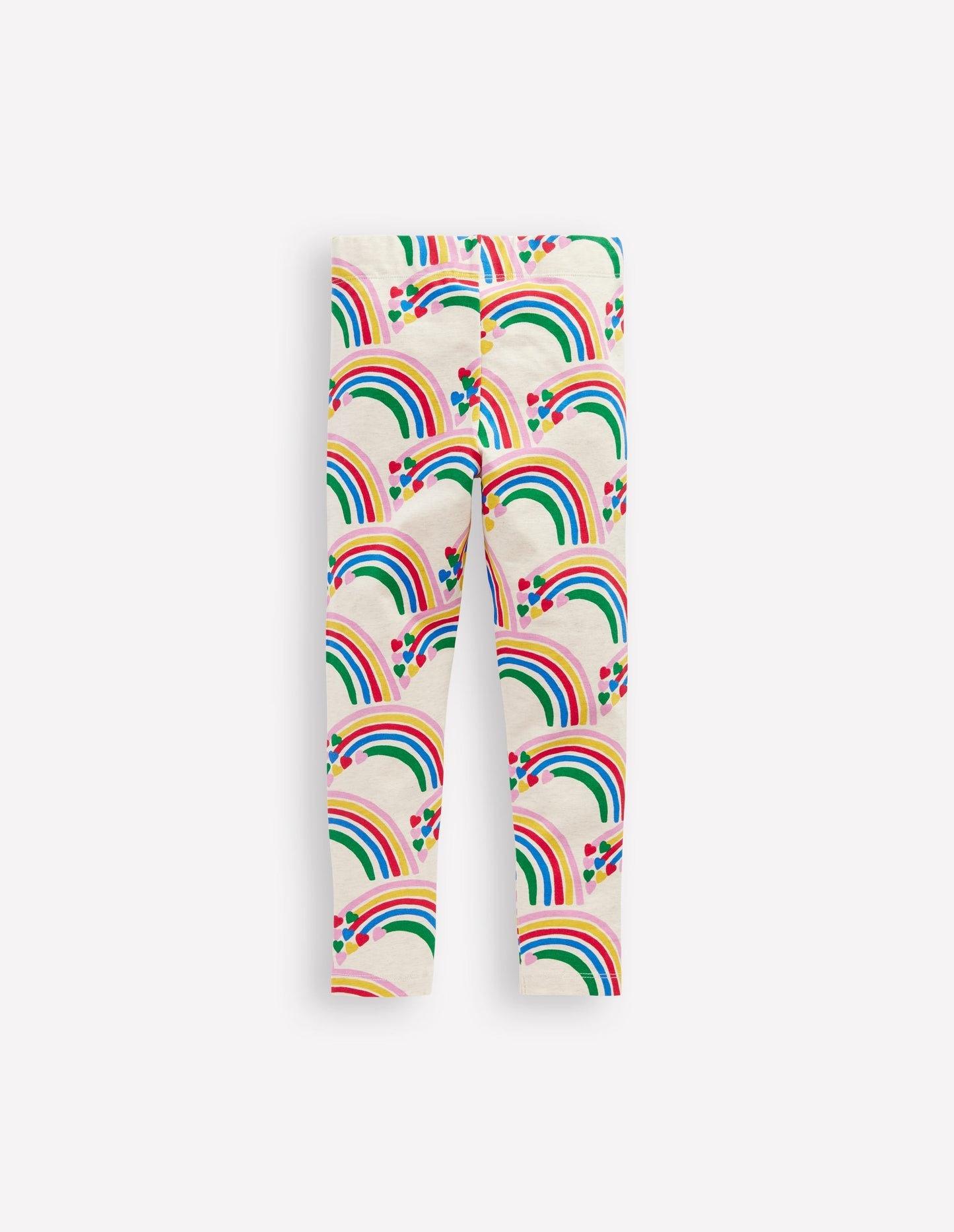Fun Leggings - Oatmeal Marl Rainbow Hearts
