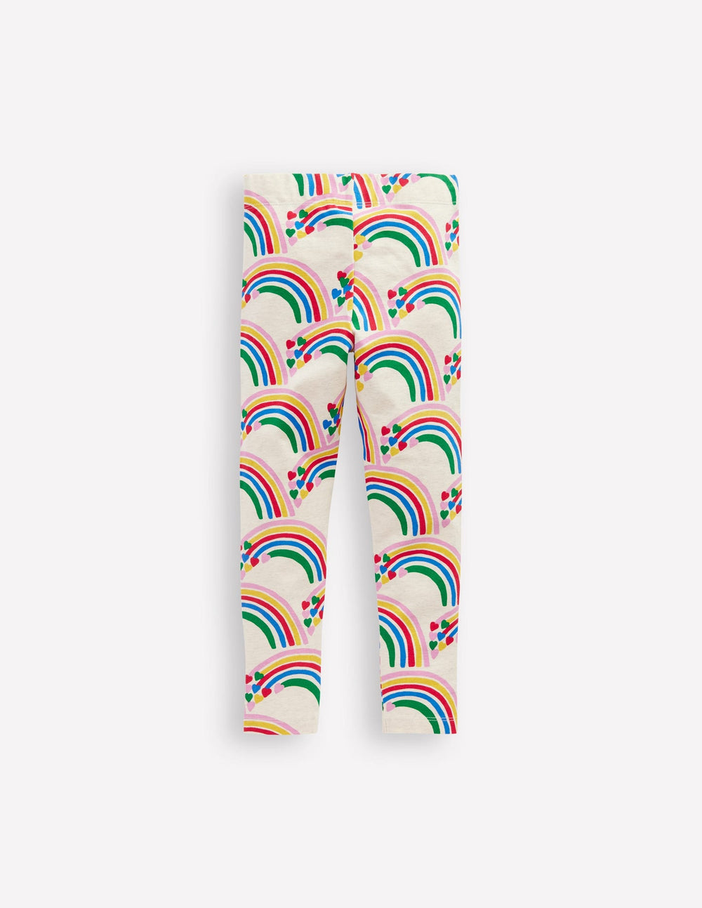 Fun Leggings - Oatmeal Marl Rainbow Hearts