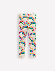 Fun Leggings - Oatmeal Marl Rainbow Hearts
