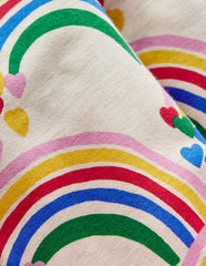 Fun Leggings - Oatmeal Marl Rainbow Hearts