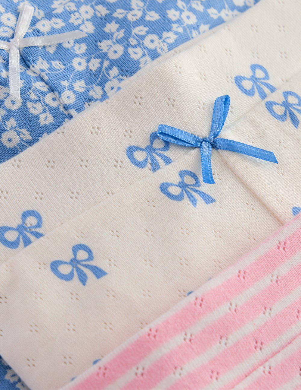 3 Pack Pointelle Leggings - Ditsy / Bows
