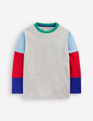 Long Sleeve Hotchpotch T-shirt - Grey