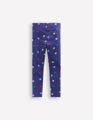 Fun Leggings - Starboard Blue Multi Hearts
