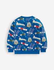 Everyday Printed Sweatshirt - Kingfisher Blue Satellites