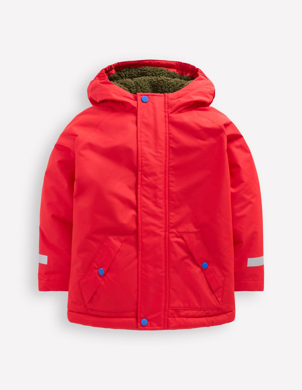 Borg Lined Anorak - Red